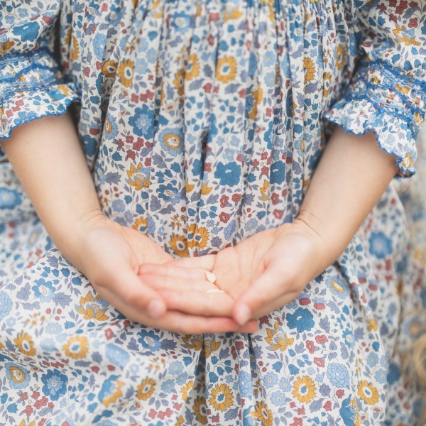 Antoinette Dress with Golden Dusk Hand Smocking Made With Liberty D’anjo