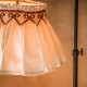 Edit58 x Smock London Elsie Lampshade Skirt Cross Hatch Cotton with Crimson Ribbon Hand Smocking