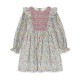 Anna Pavlova Dress Secret Garden Linen with Sweet William Hand Smocking