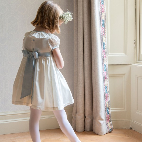 Diana Special Occasion Dress with Forget Me Not Hand Smocking Diana Special Occasion Dress with Forget Me Not Hand Smocking