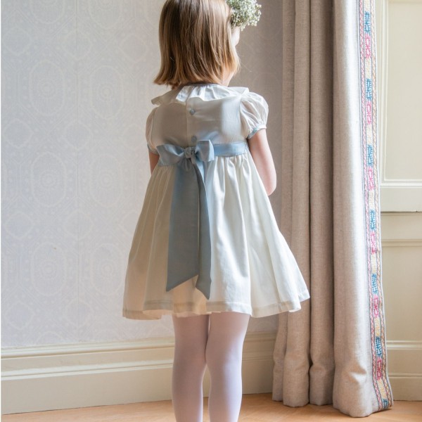 Diana Special Occasion Dress with Forget Me Not Hand Smocking Diana Special Occasion Dress with Forget Me Not Hand Smocking