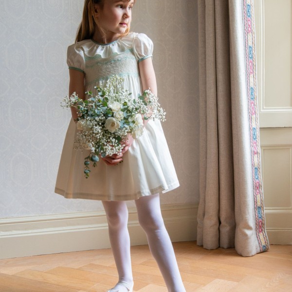 Diana Special Occasion Dress with Lily of the Valley Hand Smocking Diana Special Occasion Dress with Lily of the Valley Hand Smocking