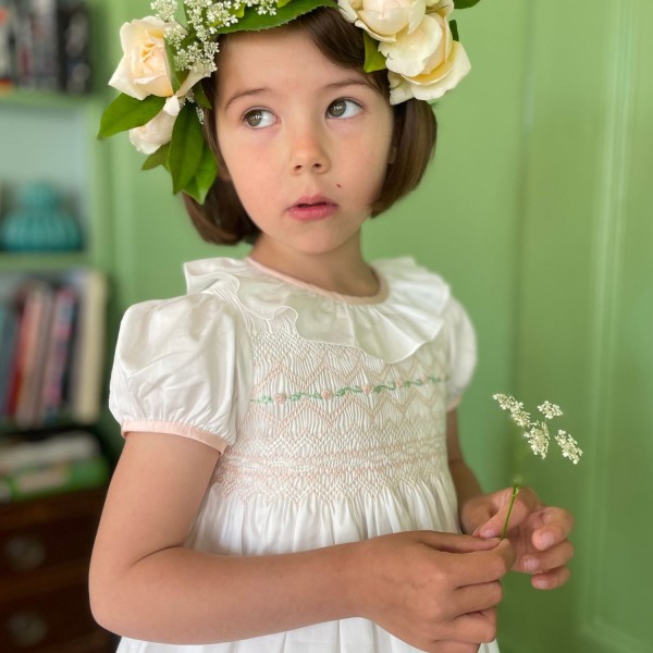 Diana Special Occasion Dress with Seashell Hand Smocking Diana Special Occasion Dress with Seashell Hand Smocking