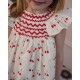 Indira Gandhi Flutter Dress Mon Cherry Cotton with a La Mode Hand Smocking Indira Gandhi Flutter Dress Mon Cherry Cotton with a La Mode Hand Smocking