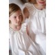 Memo Press x Smock London Girls Alice Dress Moonstone with Yellow Rose Hand Smocking