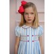Thatcher Dress Sailor Stripe with White Heart Hand Smocking