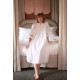 Bessie Coleman Women's Dress Moonstone Cotton with Sapphire Hand Smocking