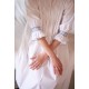 Bessie Coleman Women's Dress Moonstone Cotton with Sapphire Hand Smocking