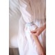 Bessie Coleman Women's Dress Moonstone Cotton with Sapphire Hand Smocking