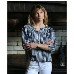 Cleopatra Jacket Schoolhouse Gingham with Chalk Hand Smocking Edition 5 Cleopatra Jacket Schoolhouse Gingham with Chalk Hand Smocking Edition 5