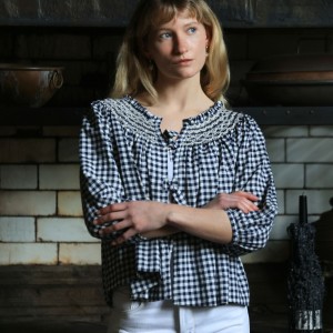 Cleopatra Jacket Schoolhouse Gingham with Chalk Hand Smocking Edition 5