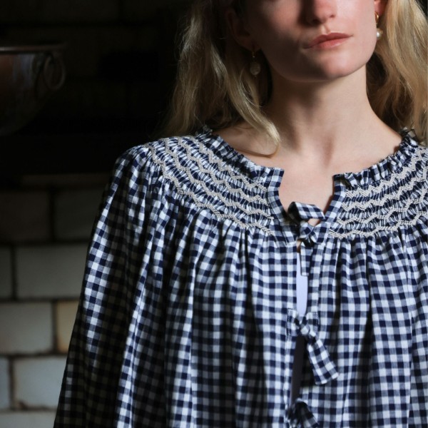 Cleopatra Jacket Schoolhouse Gingham with Chalk Hand Smocking Edition 5 Cleopatra Jacket Schoolhouse Gingham with Chalk Hand Smocking Edition 5