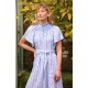 Colette Dress Passionflower Trellis with Delphinium Blue Hand Smocking Colette Dress Passionflower Trellis with Delphinium Blue Hand Smocking