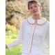 De Beauvoir Blouse Cherry Cheesecloth with Red Apple Embroidery De Beauvoir Blouse Cherry Cheesecloth with Red Apple Embroidery