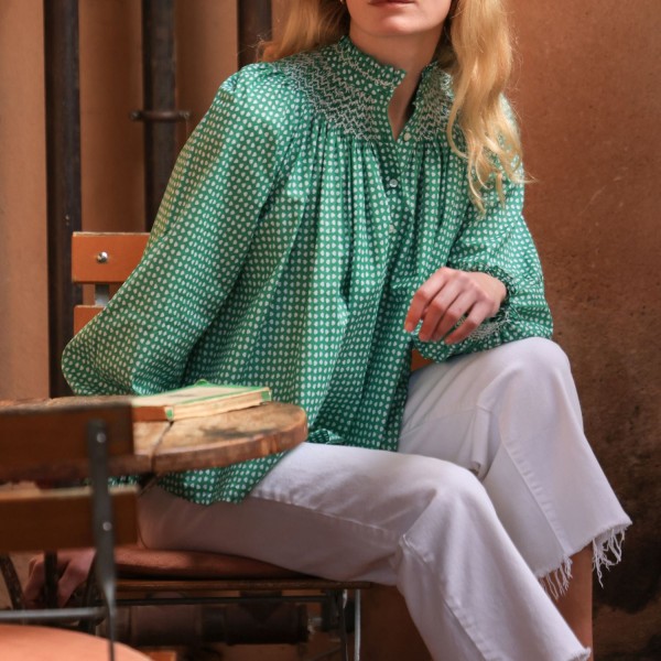 Scholl Blouse Golf Hole Green with Chalk Hand Smocking Edition 72