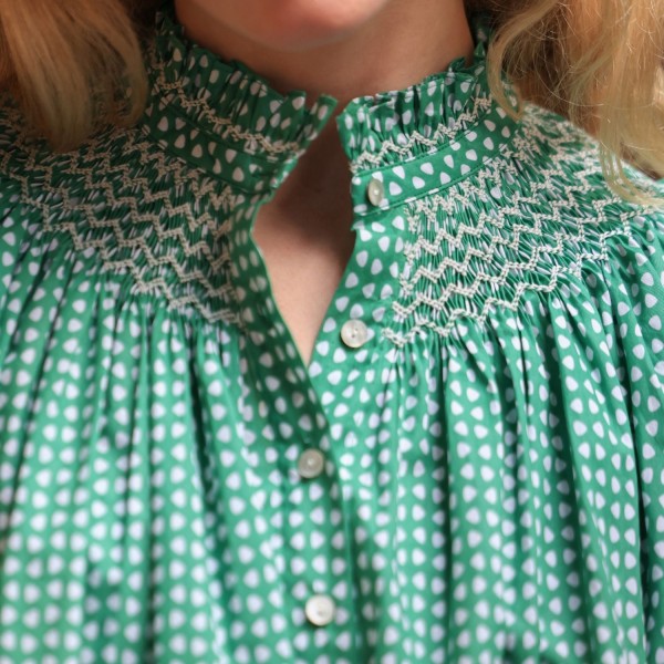 Scholl Blouse Golf Hole Green with Chalk Hand Smocking Edition 72