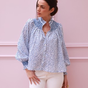 Scholl Blouse Seurat Splat with Sapphire Hand Smocking Edition 64 Scholl Blouse Seurat Splat with Sapphire Hand Smocking Edition 64