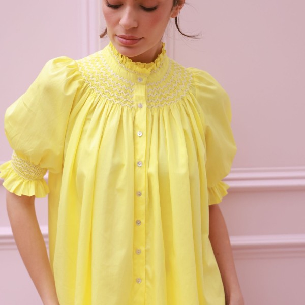 Scholl Summer Blouse Lemon Drop Lawn with Chalk Hand Smocking Edition 66
