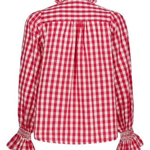 Shelley Blouse Raspberry Gingham with Milk Hand Smocking Edition 20