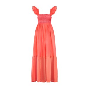 Wallis Simpson Dress Coral Dreams Organdie with Chantilly Hand Smocking